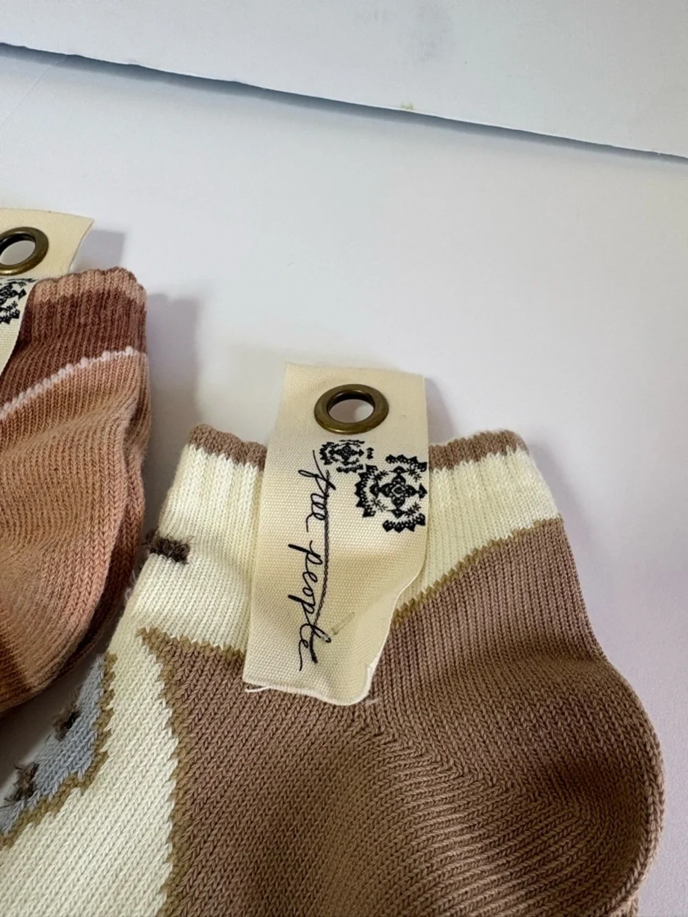 Set of 2 NWT Free People Super Short Raggedy Ankle Socks